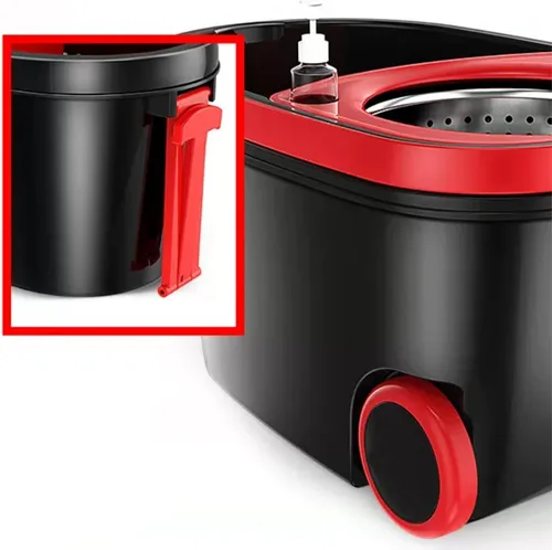 Miniatura 7 de Juego de trapeador giratorio y cubo con juego de escurridor, sistema de cubo de trapeador con cabezal giratorio de 360° con 3 repuestos de trapeador