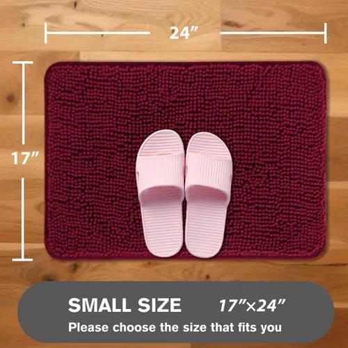 Miniatura 485 de Alfombra de baño pequeña de 12 x 18 pulgadas, lavable y absorbente, antideslizante, alfombra de baño de felpilla gruesa y suave para baño, ducha