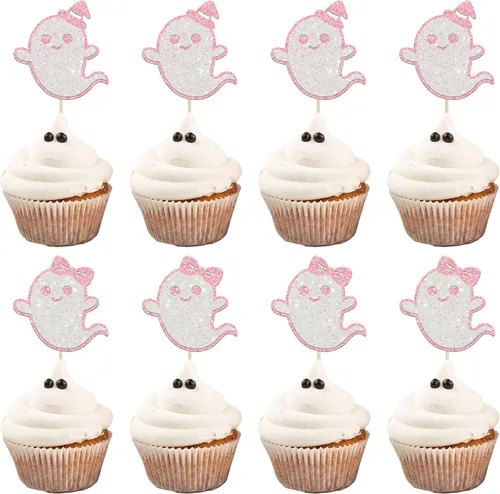 Miniatura 19 de Gyufise 24 adornos para cupcakes de Halloween con calabaza, fantasma, purpurina negra, decoraciones para cupcakes para niños, decoración de fiesta