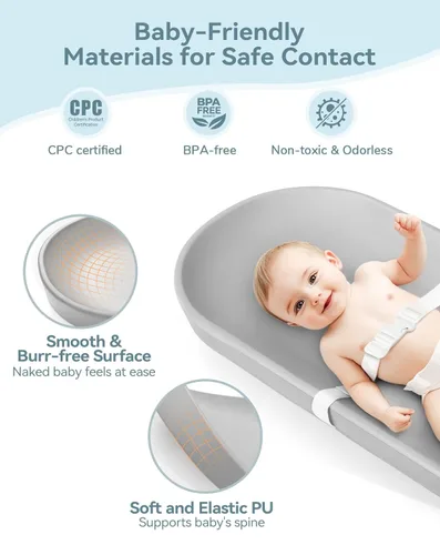 Miniatura 5 de COMOMY Almohadilla Cambiadora para Cuna - Almohadilla Cambiadora Limpiable con Cinturón de Sujeción, Impermeable, Suave, Liviana y Portátil, Fácil