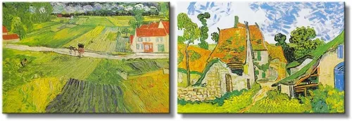 Miniatura 6 de wall26 - Les Alyscamps (Avenue in Arles) / Avenue of Poplars in Autumn de Vincent Van Gogh - Reproducción de pintura al óleo en juego de 2