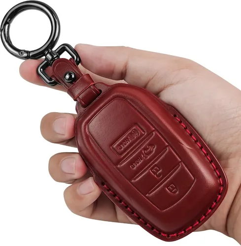 Miniatura 11 de Tukellen Funda de cuero para llavero Toyota compatible con Land Cruiser 2019-2026, Venza 2021-2026, Grand Highlander Hilux, Fortuner, Tundra Marrón