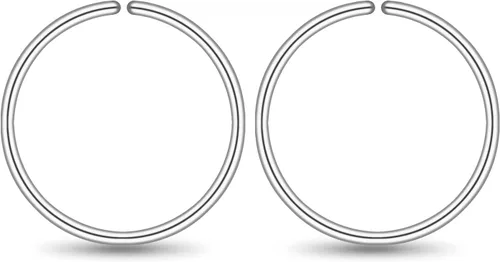 Miniatura 53 de Small Gold or Sterling Silver Huggie Hoop Earrings for Women Cartilage Nose Helix Tragus