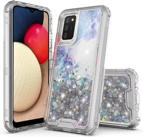 Miniatura 5 de Hybird 3 en 1 compatible con Samsung Galaxy A52, diseño gráfico degradado de arena movediza líquida flotante funda protectora para Samsung Galaxy