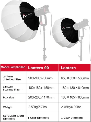 Miniatura 6 de Aputure Linterna de luz de 35.4 in con falda de compatible con todas las luces de montaje Bowens como Aputure 300X 300D II Amaran 200x 200D 60X 60D