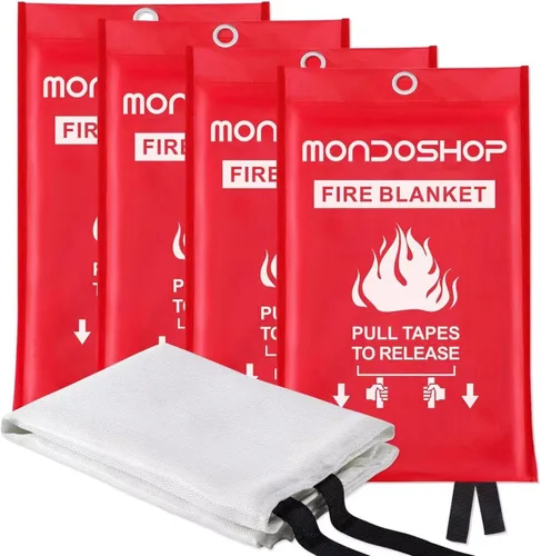 Miniatura 22 de Mondoshop Manta Ignífuga de Silicona para el Hogar - 40"x40" Mantas de Emergencia contra Incendios para Cocina, Mantas Ignífugas para Automóvil