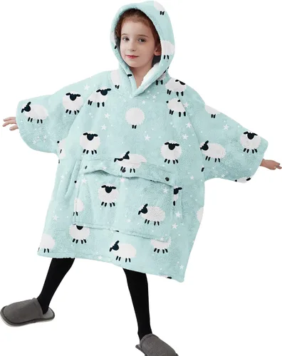 Miniatura 21 de Manta con Capucha Usable NOUKOW Manta Sherpa de Gran Tamaño Sudadera de Franela con Bolsillo Grande Estrellas que brillan en la oscuridad