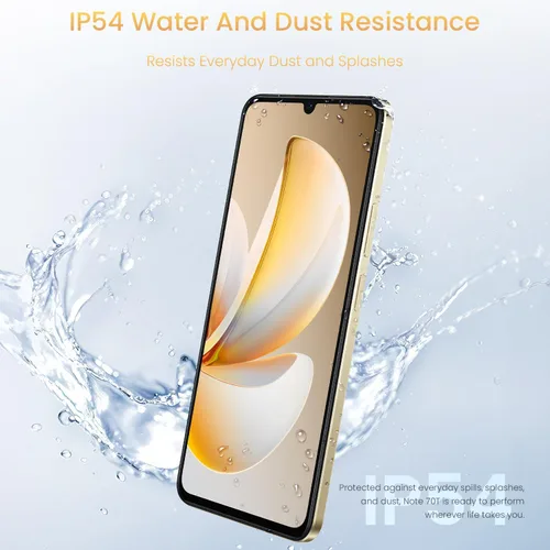 Miniatura 7 de realme Note 70T 4G Smartphone 4+128GB, pantalla de 6.75 pulgadas, oro, pantalla de 90 Hz, batería de 6000 mAh, cámara de 32 MP, potente procesador