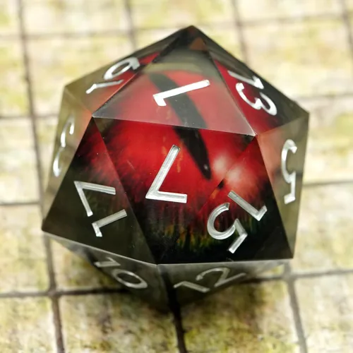 Miniatura 4 de Dados Dungeons and Dragons D20 con estuche de regalo, dados jumbo de globo ocular de 1.776 pulgadas (1.969 in), dados poliédricos de borde afilado