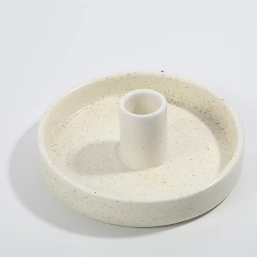Miniatura 6 de Soporte Palo Santo, quemador de incienso de cerámica para madera de Palo Santo o palo de incienso perfumado, color beige Amarillo