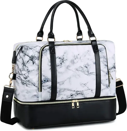 Miniatura 19 de CAMTOP - Bolsa de viaje de fin de semana para mujer, bolsa de lona con espacio para laptop de15.6 pulgadas