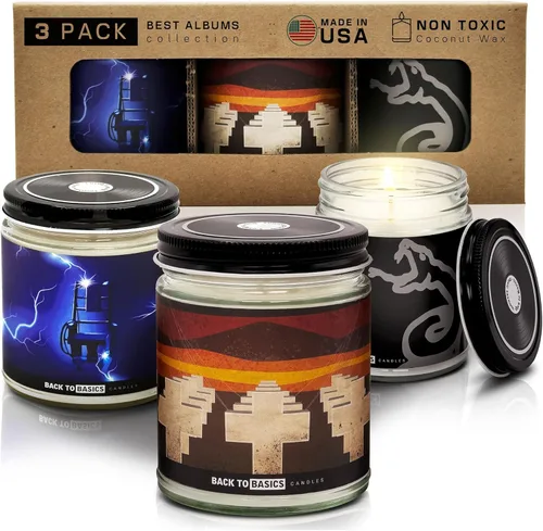 Miniatura 19 de Back to Basics Juego de velas premium Taylor - 3 velas veganas de cera de soja y coco perfumadas para decoración del hogar, regalos de cumpleaños
