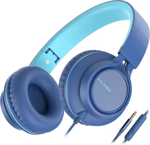 Miniatura 7 de Auriculares Ailihen C8, ligeros y plegables con micrófono para iPhone, iPad, iPod, teléfonos inteligentes Android, computadoras, laptop, Mac, Negro
