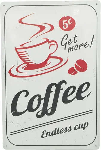 Letrero de metal vintage con texto en inglés "Hot Coffee", decoración de pared divertida para el hogar, granja, jardín, dormitorio, hotel, cafetería