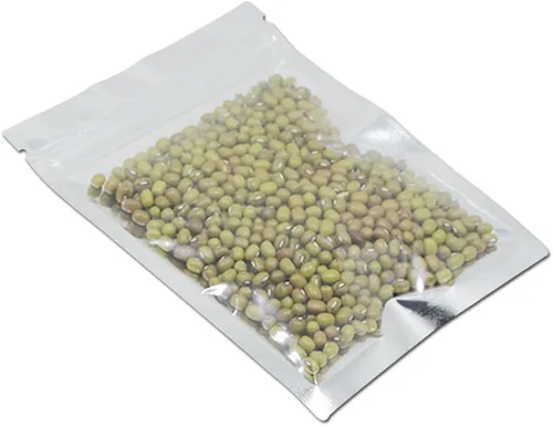 Miniatura 4 de FERENLI 100 unidades Bolsa de almacenamiento de alimentos con cierre de cremallera de Mylar brillante, bolsa de aluminio hermética con ventana