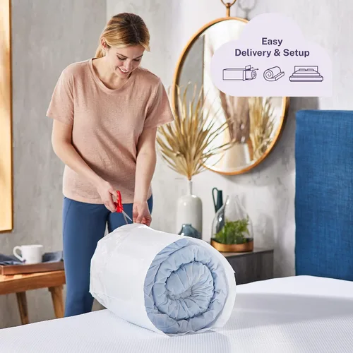 Miniatura 7 de Sleep Innovations Cooling Comfort - Cubrecolchón de espuma viscoelástica con gel de doble capa, 4 pulgadas, tamaño individual, cubierta tipo pillow