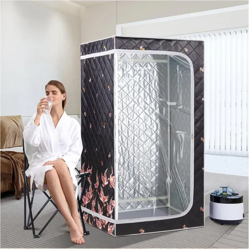 ZONEMEL - Sauna de vapor portátil de tamaño completo, spa personal para el hogar, vaporizador de 4 litros de 1500 vatios con control remoto, Grúa 1