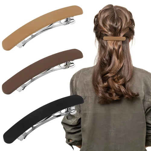 Miniatura 10 de ATODEN Pinzas para el cabello, 4 pasadores franceses mate neutros para cabello fino y fino, horquillas para el cabello y accesorios para mujeres