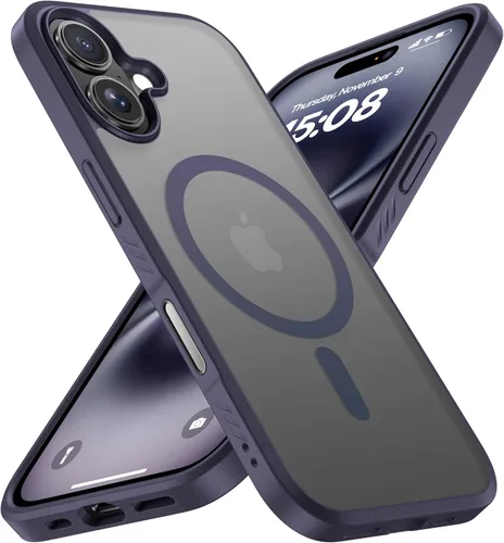 Miniatura 25 de CellEver Funda magnética fuerte para iPhone 15 Pro [protección de cámara] [prueba de caídas de grado militar] [compatible con MagSafe] Funda delgada