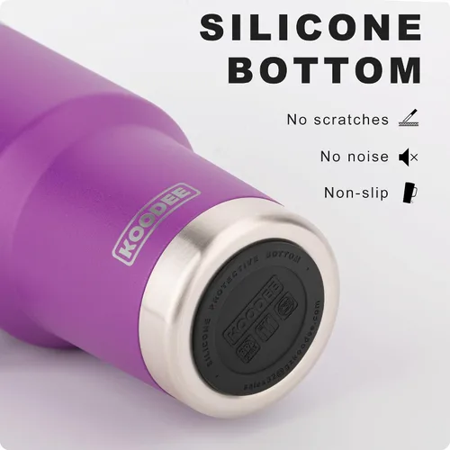 Miniatura 4 de koodee Vaso de 30 onzas con tapa y pajilla, acero inoxidable con aislamiento de doble pared, vaso de viaje para agua y agua con asa (morado)