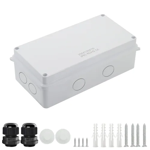 Miniatura 24 de LeMotech - Caja de conexiones, caja eléctrica IP55, resistente al agua, a prueba de polvo, plástico ABS, para proyectos electrónicos, color blanco