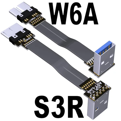 Miniatura 9 de ADT-Link USB 3.0 Tipo A macho a Micro-B Macho Cinta plana EMI Blindaje Cable plano FPC USB 3.0 Micro B Conector de ángulo de 90 grados hacia arriba