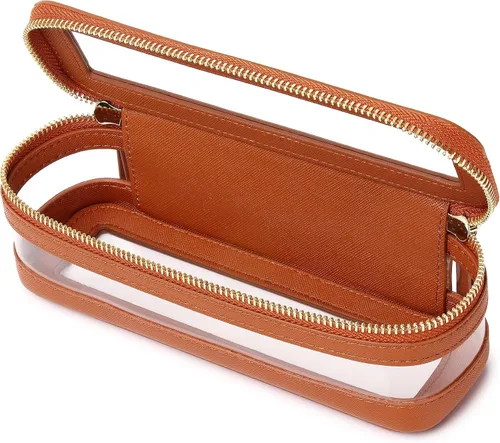 Miniatura 72 de Pinkmik Pequeña bolsa de maquillaje, mini estuche transparente para maquillaje y neceser con cremallera, organizador de bolsos para mujer