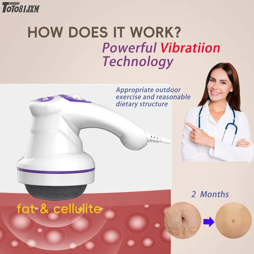 Miniatura 4 de TOTO81JXM Masajeador eléctrico para celulitis: máquina de esculpir el cuerpo con 8 cabezales de masaje, drenaje linfático y estiramiento de la piel