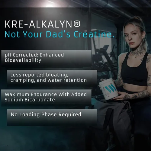 Miniatura 2 de Swolverine Kre-Alkalyn Creatina en polvo – Creatina tamponada con pH con bicarbonato de sodio, sin fase de carga, soporta fuerza, potencia