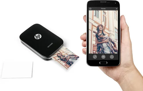 Miniatura 12 de Impresora de fotografías portátil HP Sprocket (negra), con papel fotográfico adhesivo Zink, Negro