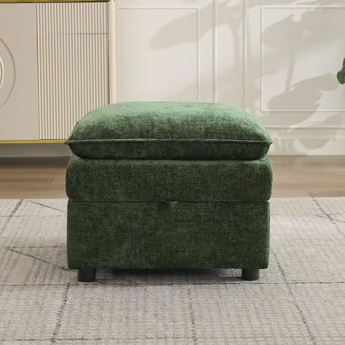 Miniatura 33 de Otomana cuadrada grande de 27 pulgadas con almacenamiento, reposapiés tapizado moderno con patas antideslizantes para sofá, mesa de café, sala