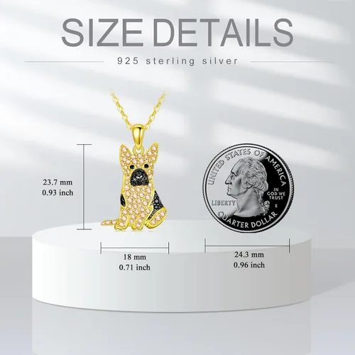 Miniatura 70 de Collares con colgante de perro de plata de ley S925 – 24 razas corgi/husky/labrador/pastor para mujer