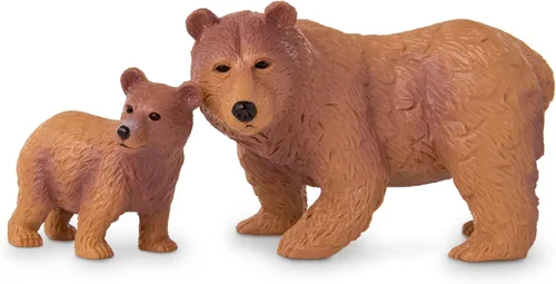 Miniatura 9 de Terra by Battat Conjunto familiar realista de oso pardo - 4 figuras de animales de plástico para niños, animales educativos de zoológico y juguetes