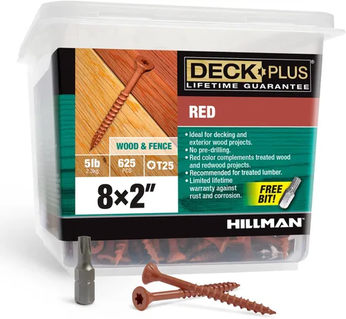 Miniatura 60 de Deck Plus Tornillos para valla y madera exterior con revestimiento epoxi de 3 pulgadas #10 x 3 Torx/Star Drive Incluido, rosca gruesa, tornillo