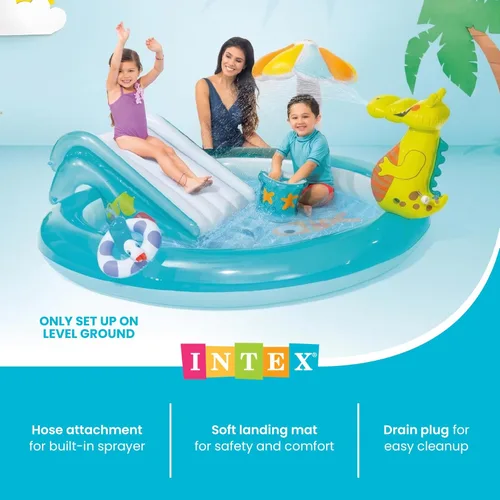 Miniatura 5 de Intex - Centro de juegos inflable de cocodrilo, para mayores de 2 años 2-Multicolor