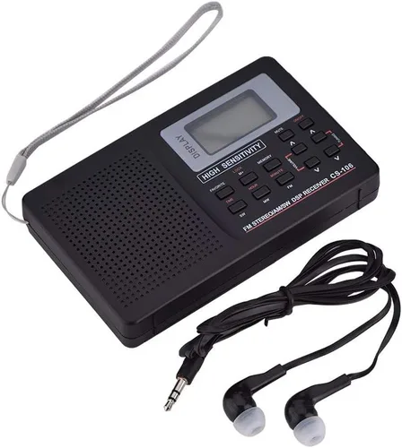 Miniatura 7 de Radio estéreo digital portátil AM/FM, sonido SW/LW/TV, sintonización digital, receptor de banda completa con reloj despertador, radio pequeña