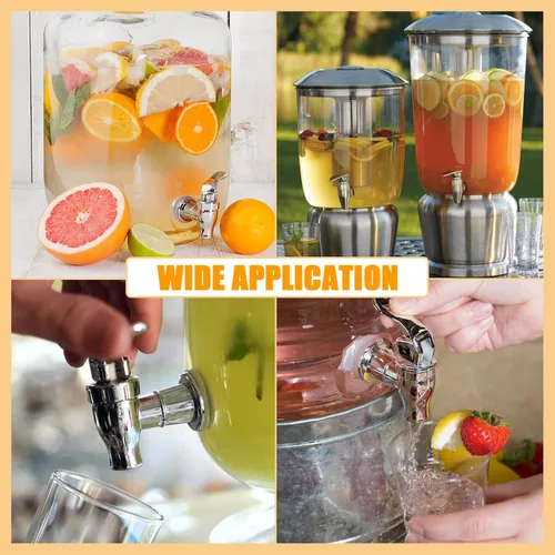 Miniatura 6 de Biaungdo 2 piezas de espita de repuesto para dispensador de bebidas, dispensador de bebidas estilo empuje dorado, grifo de repuesto para dispensador