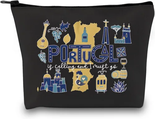 Miniatura 9 de Portugal Bachelorette Party Gift: Bolsa de maquillaje de viaje - Portugal está llamando, debo ir, Bolsa Must Go Portugal, Bolsa de cosméticos