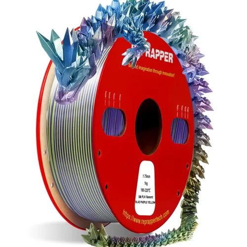 Miniatura 35 de RepRapper Filamento de ácido poliláctico (PLA), paquete de muestra de purpurina multicolor, brillante Galaxy Silk PLA0.069 pulgadas para impresora