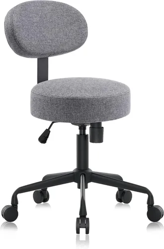 Miniatura 16 de Taburete giratorio de altura ajustable con respaldo inclinable para clínica dental, salón, oficina y bar, NAIA 502B (negro)