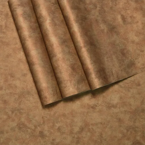 Miniatura 20 de Papel tapiz extra ancho para despegar y pegar, vinilo de hormigón, 48 x 354 pulgadas, color dorado, cobre, marrón/naranja, papel tapiz moderno