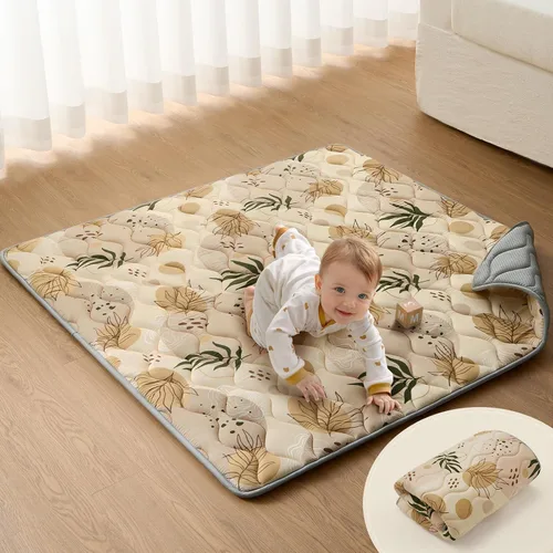 Miniatura 10 de Blissful Diary Alfombras de Juego para Bebés para Piso, Alfombra de 50x50 Pulgadas para Gatear para Corral, Alfombras de Juego de Espuma