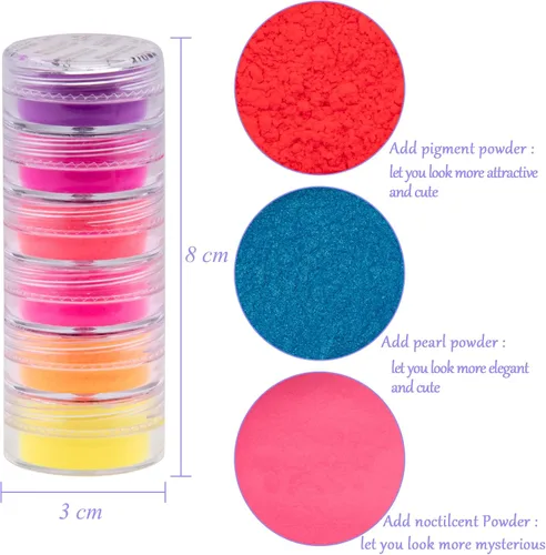 Miniatura 2 de Duufin 36 colores de pigmento de uñas en gel acrílico pigmentos coloridos luminosos iridiscentes con purpurina perlado de alto brillo halo en polvo