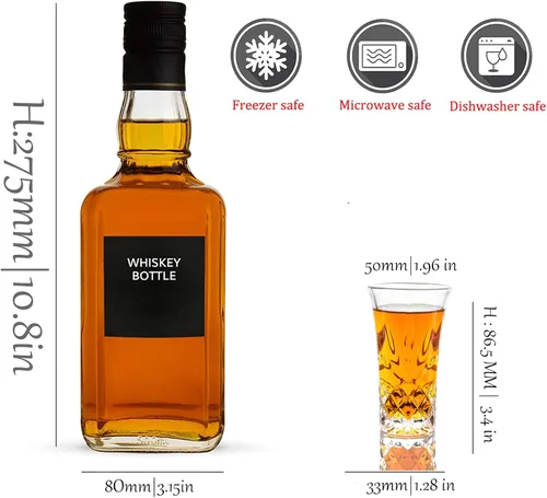 Miniatura 2 de JAIEF Vasos de tequila con base pesada, vasos cordiales de vidrio de chupito, 2 oz (24)