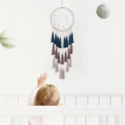 Miniatura 6 de Atrapasueños de Macramé para Colgar en la Pared - Atrapasueños Grandes Decoración de Pared Boho Chic, Ornamento de Borlas Hechas a Mano Decoración