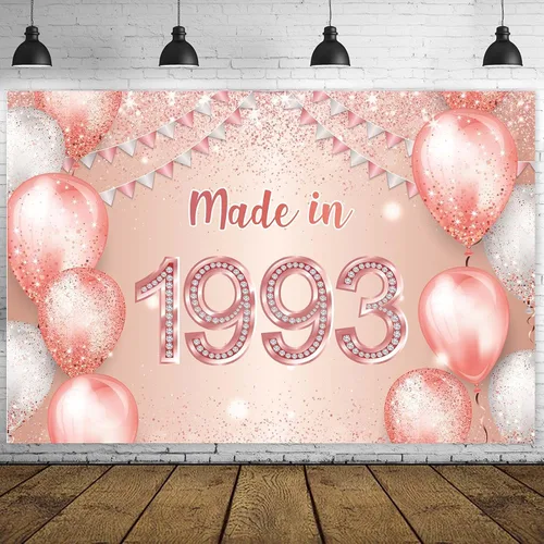 Miniatura 8 de Cartel de feliz cumpleaños número 50 en oro rosa hecho en 1973 con texto en inglés "Cheers to 50 years old", confeti, telón de fondo, decoración