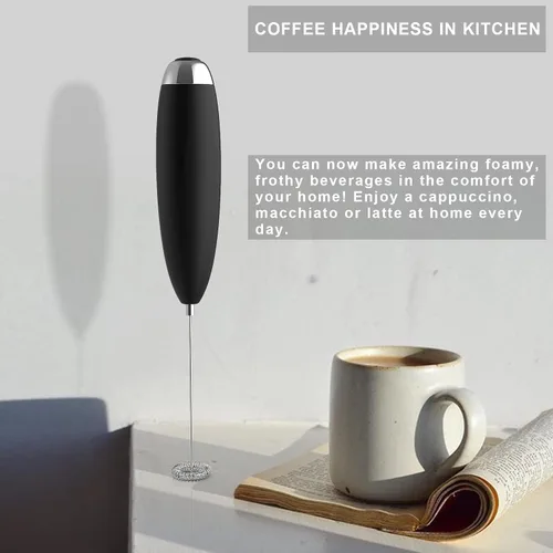 Miniatura 7 de Anteday Espumador de Leche Eléctrico de Mano, Varita Espumadora para Café, Funciona con Baterías (No Incluidas), Mezclador de Bebidas, Batidor