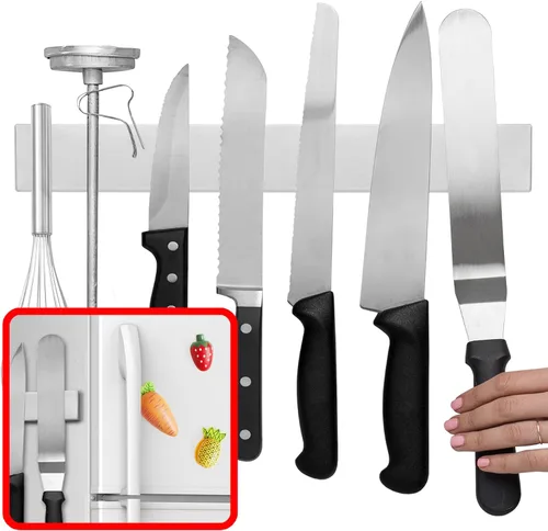 Modern Innovations Portacuchillos magnético de 14 pulgadas para refrigerador, portacuchillos magnéticos para refrigerador o pared de cocina, sin