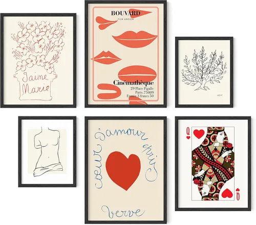 HAUS AND HUES Gallery - Juego de 6 pósteres de Matisse, pósteres vintage, arte de pared de Matisse para decoración de habitación, pósteres estéticos