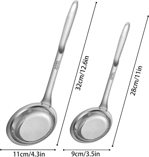 Miniatura 5 de Colador de acero inoxidable de malla fina, colador Pleteffect, cuchara de filtro de acero inoxidable, cuchara de desnatador de grasa mejorada